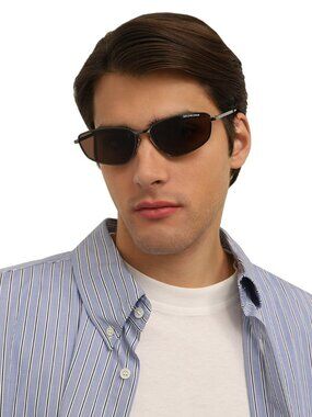Balenciaga Men Sunglasses Ruthenium Brown BB0277S 002 NEW AUTHENTIC